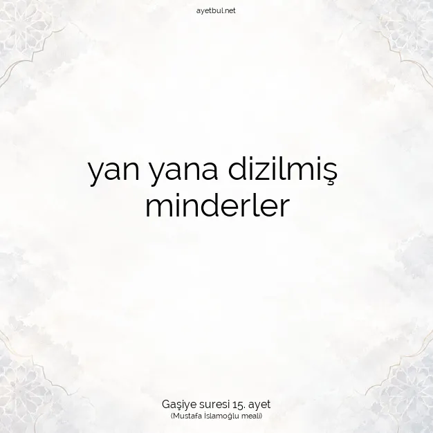 Ayetbul | Kuran Mealleri | Quran | Gaşiye suresi 15. ayet