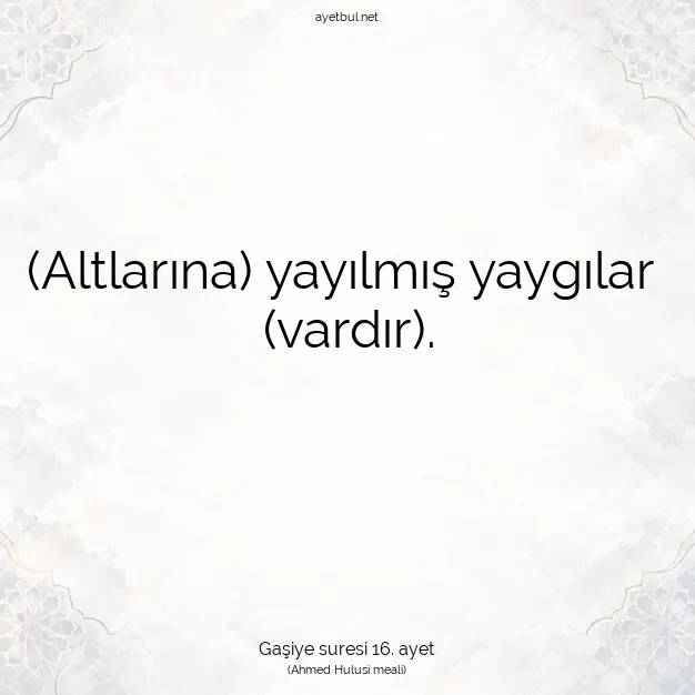Ayetbul | Kuran Mealleri | Quran | Gaşiye suresi 16. ayet