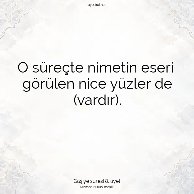 Ayetbul | Kuran Mealleri | Quran | Gaşiye suresi 8. ayet