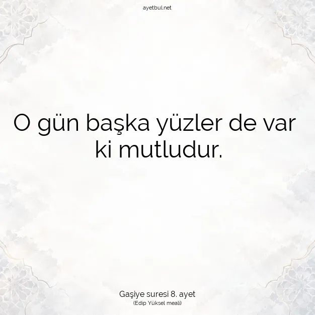 Ayetbul | Kuran Mealleri | Quran | Gaşiye suresi 8. ayet