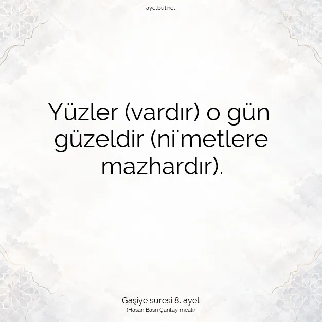 Ayetbul | Kuran Mealleri | Quran | Gaşiye suresi 8. ayet