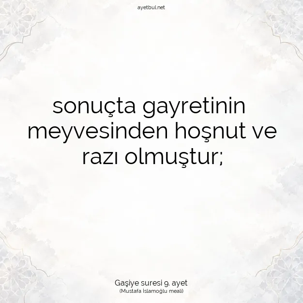 Ayetbul | Kuran Mealleri | Quran | Gaşiye suresi 9. ayet