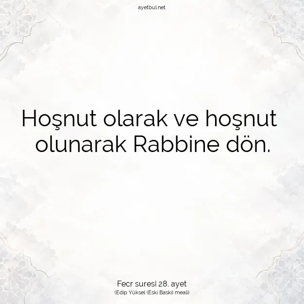 Ayetbul | Kuran Mealleri | Quran | Fecr suresi 28. ayet