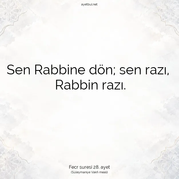 Ayetbul | Kuran Mealleri | Quran | Fecr suresi 28. ayet