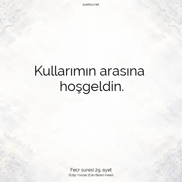 Ayetbul | Kuran Mealleri | Quran | Fecr suresi 29. ayet