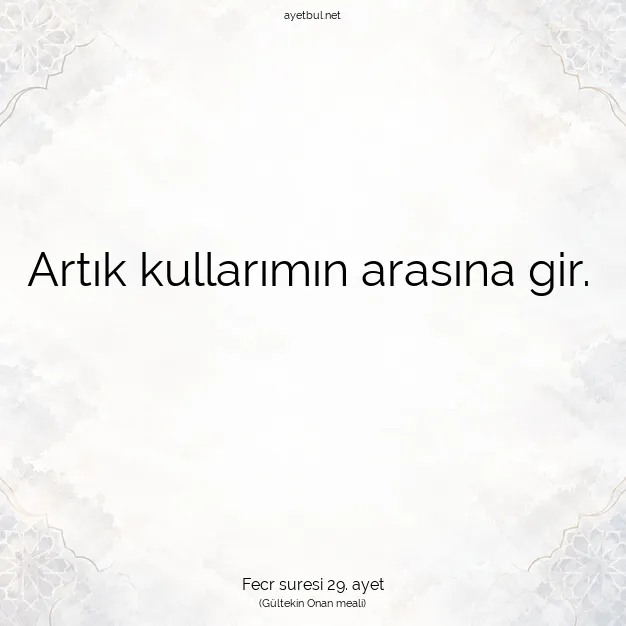 Ayetbul | Kuran Mealleri | Quran | Fecr suresi 29. ayet