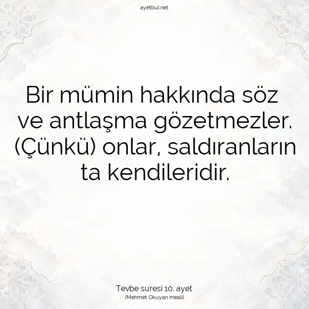 Ayetbul | Kuran Mealleri | Quran | Tevbe suresi 10. ayet