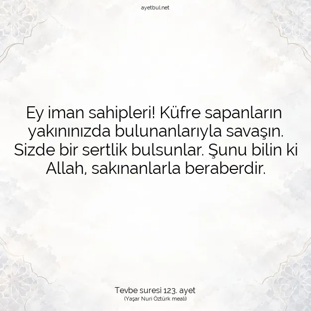 Ayetbul | Kuran Mealleri | Quran | Tevbe suresi 123. ayet