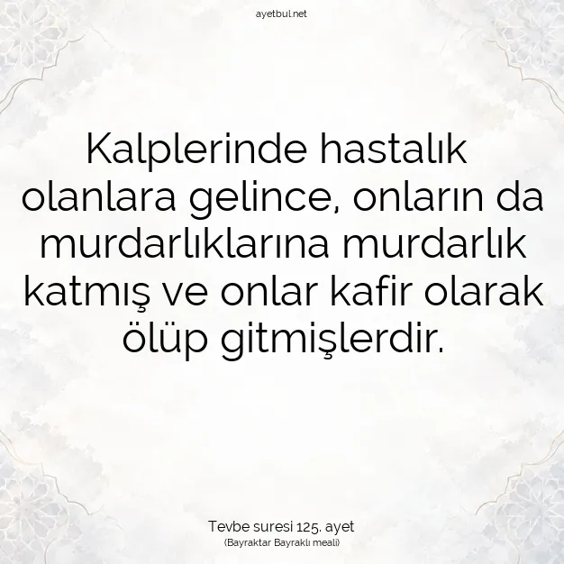 Ayetbul | Kuran Mealleri | Quran | Tevbe suresi 125. ayet
