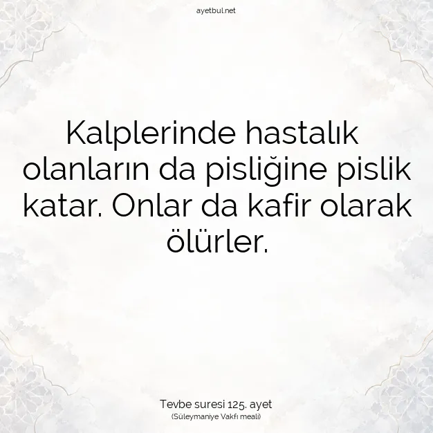 Ayetbul | Kuran Mealleri | Quran | Tevbe suresi 125. ayet