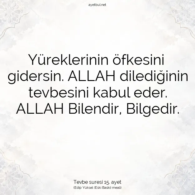 Ayetbul | Kuran Mealleri | Quran | Tevbe suresi 15. ayet