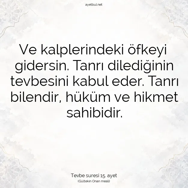 Ayetbul | Kuran Mealleri | Quran | Tevbe suresi 15. ayet