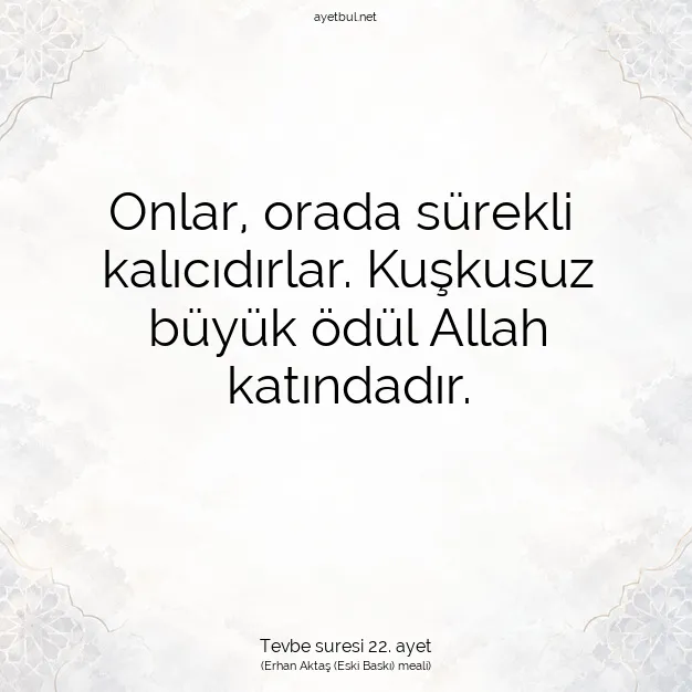Ayetbul | Kuran Mealleri | Quran | Tevbe suresi 22. ayet