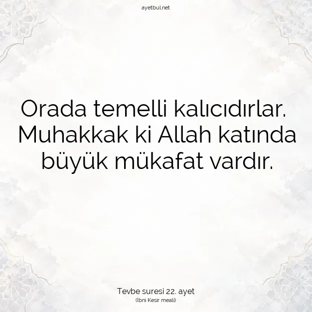 Ayetbul | Kuran Mealleri | Quran | Tevbe suresi 22. ayet