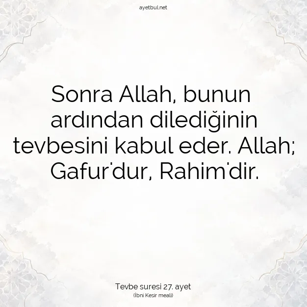 Ayetbul | Kuran Mealleri | Quran | Tevbe suresi 27. ayet