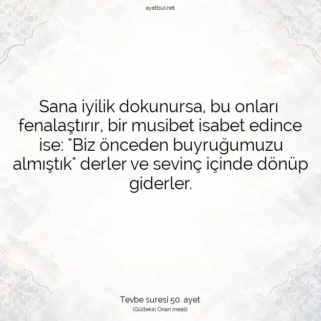 Ayetbul | Kuran Mealleri | Quran | Tevbe suresi 50. ayet