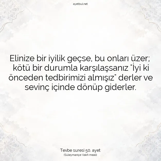 Ayetbul | Kuran Mealleri | Quran | Tevbe suresi 50. ayet