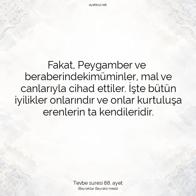 Ayetbul | Kuran Mealleri | Quran | Tevbe suresi 88. ayet