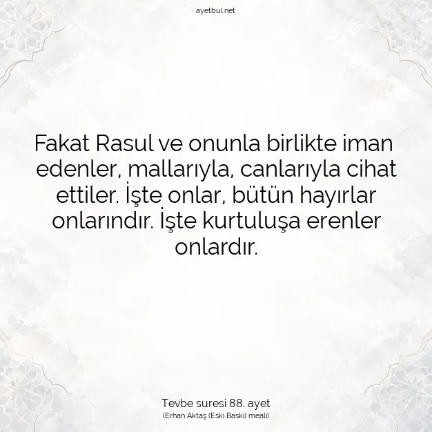 Ayetbul | Kuran Mealleri | Quran | Tevbe suresi 88. ayet