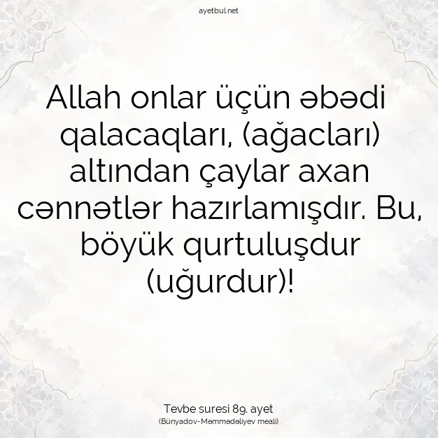 Ayetbul | Kuran Mealleri | Quran | Tevbe suresi 89. ayet