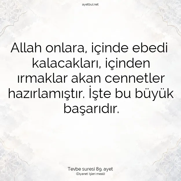 Ayetbul | Kuran Mealleri | Quran | Tevbe suresi 89. ayet