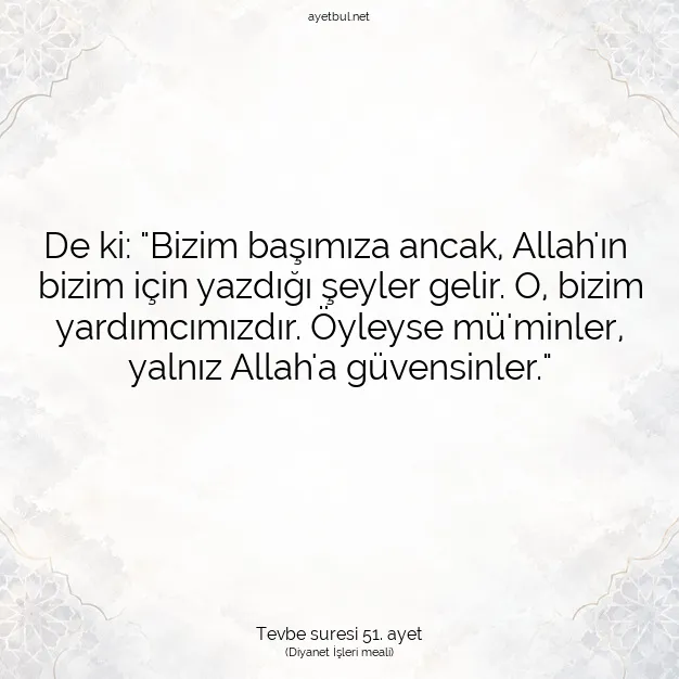 Ayetbul | Kuran Mealleri | Quran | Tevbe suresi 51. ayet