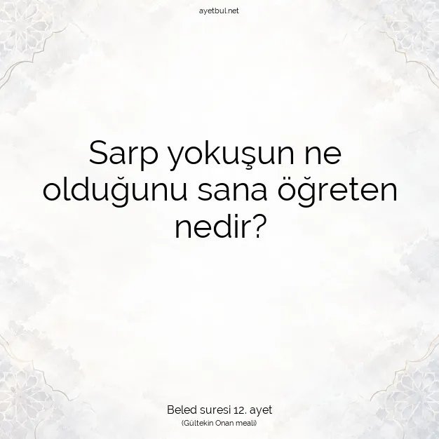 Ayetbul | Kuran Mealleri | Quran | Beled suresi 12. ayet