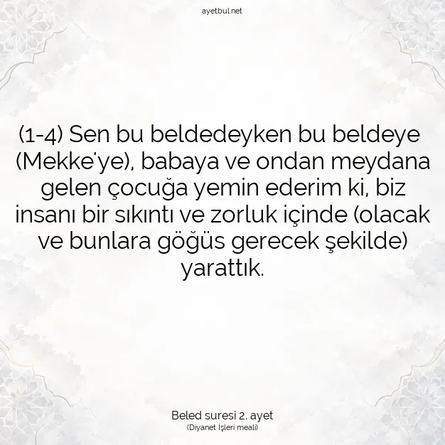 Ayetbul | Kuran Mealleri | Quran | Beled suresi 2. ayet