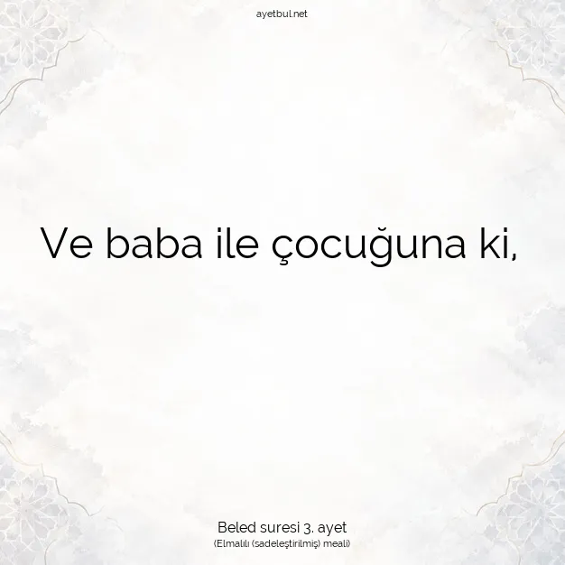 Ayetbul | Kuran Mealleri | Quran | Beled suresi 3. ayet