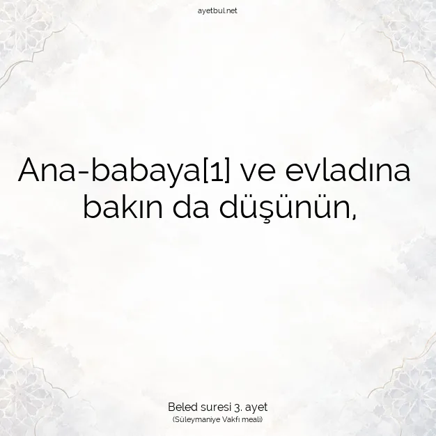 Ayetbul | Kuran Mealleri | Quran | Beled suresi 3. ayet