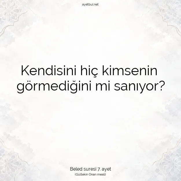 Ayetbul | Kuran Mealleri | Quran | Beled suresi 7. ayet