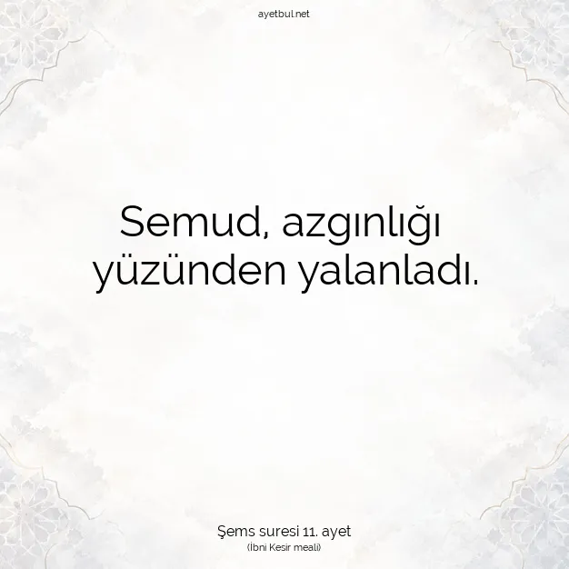 Ayetbul | Kuran Mealleri | Quran | Şems suresi 11. ayet