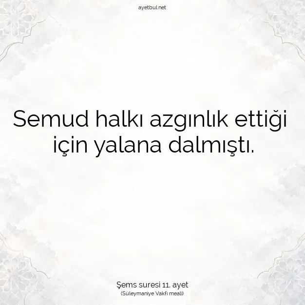 Ayetbul | Kuran Mealleri | Quran | Şems suresi 11. ayet