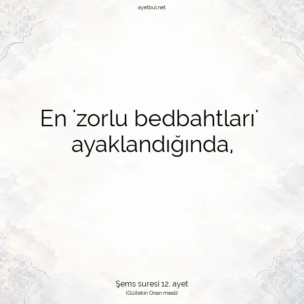 Ayetbul | Kuran Mealleri | Quran | Şems suresi 12. ayet