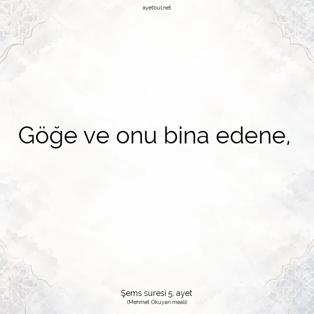 Ayetbul | Kuran Mealleri | Quran | Şems suresi 5. ayet