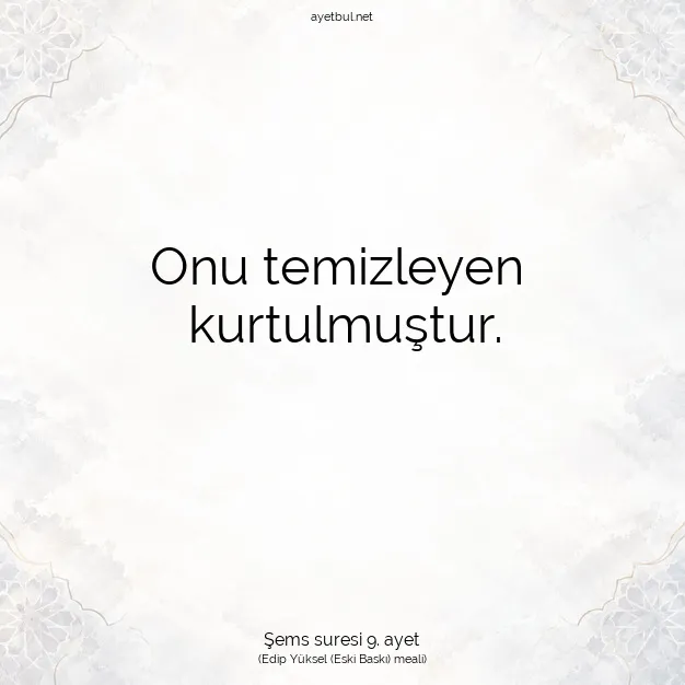 Ayetbul | Kuran Mealleri | Quran | Şems suresi 9. ayet