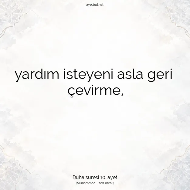 Ayetbul | Kuran Mealleri | Quran | Duha suresi 10. ayet