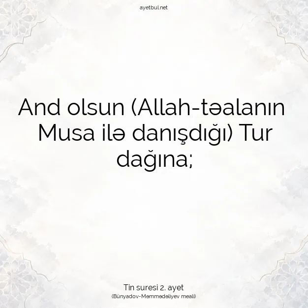 Ayetbul | Kuran Mealleri | Quran | Tin suresi 2. ayet