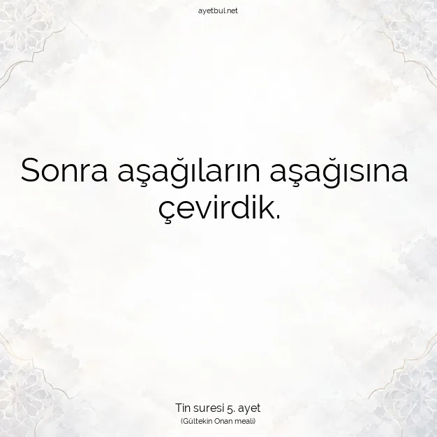 Ayetbul | Kuran Mealleri | Quran | Tin suresi 5. ayet