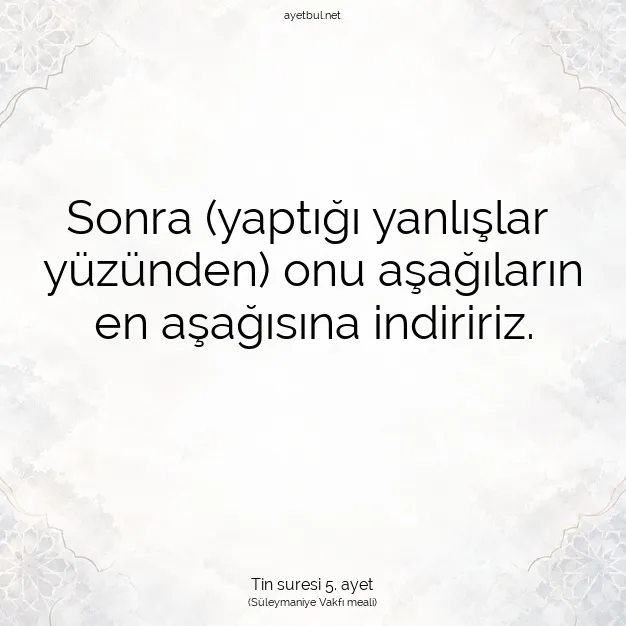 Ayetbul | Kuran Mealleri | Quran | Tin suresi 5. ayet