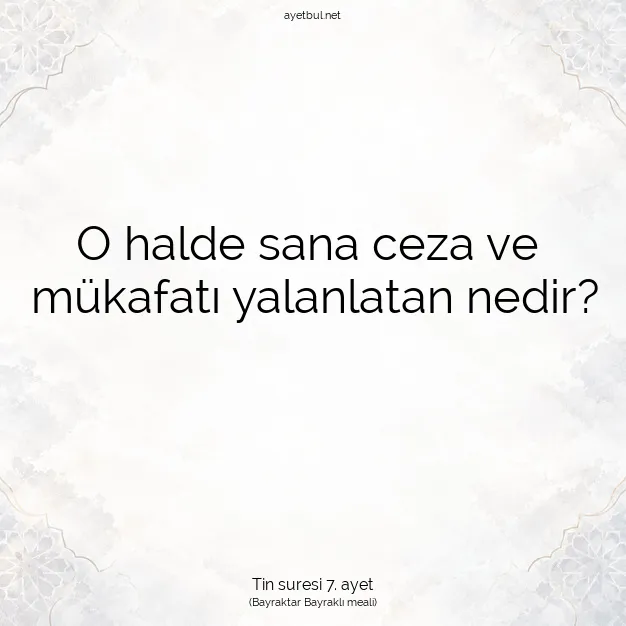 Ayetbul | Kuran Mealleri | Quran | Tin suresi 7. ayet