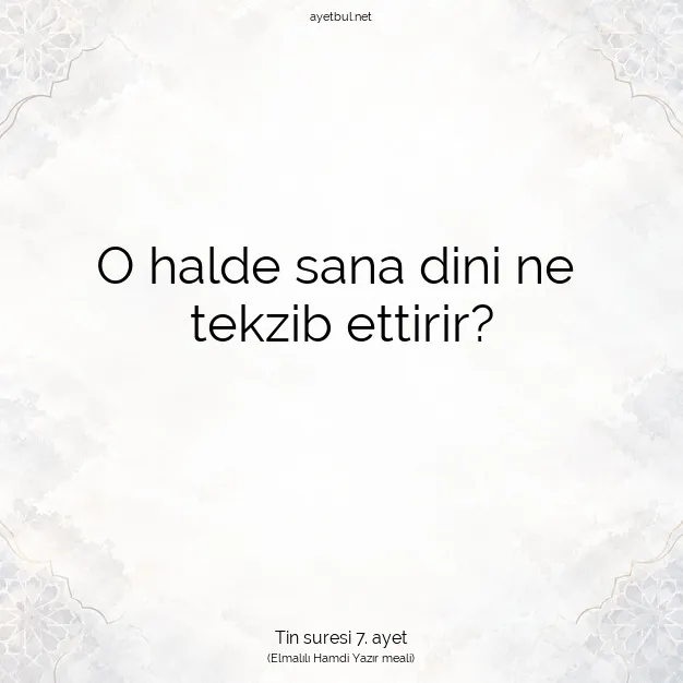 Ayetbul | Kuran Mealleri | Quran | Tin suresi 7. ayet