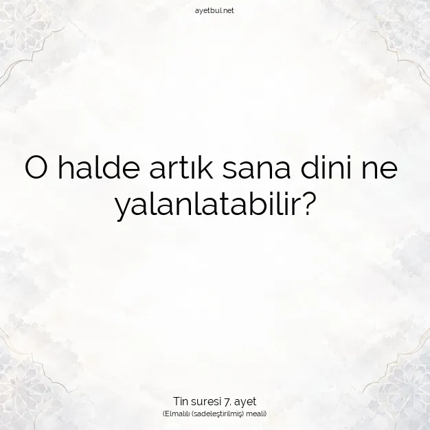 Ayetbul | Kuran Mealleri | Quran | Tin suresi 7. ayet
