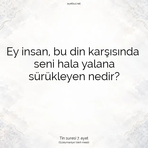 Ayetbul | Kuran Mealleri | Quran | Tin suresi 7. ayet