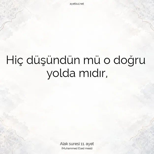 Ayetbul | Kuran Mealleri | Quran | Alak suresi 11. ayet