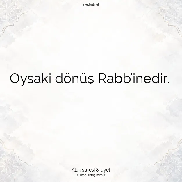 Ayetbul | Kuran Mealleri | Quran | Alak suresi 8. ayet