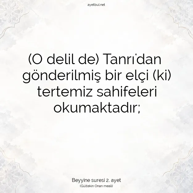 Ayetbul | Kuran Mealleri | Quran | Beyyine suresi 2. ayet